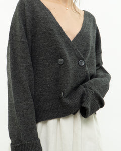 Modern x PIECES Alpaca-blend Grey Knit Cardigan (S-XL)