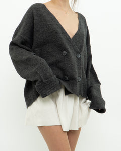 Modern x PIECES Alpaca-blend Grey Knit Cardigan (S-XL)