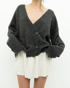 Modern x PIECES Alpaca-blend Grey Knit Cardigan (S-XL)