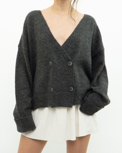 Modern x PIECES Alpaca-blend Grey Knit Cardigan (S-XL)