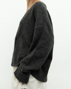 Modern x PIECES Alpaca-blend Grey Knit Cardigan (S-XL)