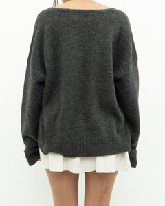 Modern x PIECES Alpaca-blend Grey Knit Cardigan (S-XL)