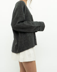 Modern x PIECES Alpaca-blend Grey Knit Cardigan (S-XL)