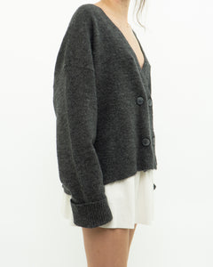 Modern x PIECES Alpaca-blend Grey Knit Cardigan (S-XL)