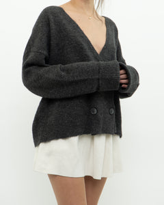 Modern x PIECES Alpaca-blend Grey Knit Cardigan (S-XL)