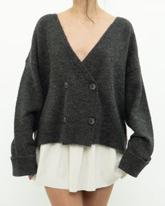 Modern x PIECES Alpaca-blend Grey Knit Cardigan (S-XL)