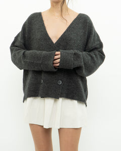 Modern x PIECES Alpaca-blend Grey Knit Cardigan (S-XL)