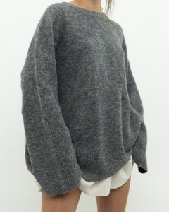 LINDEX x Heathered Grey Wool, Mohair Knit Sweater (XS-L)