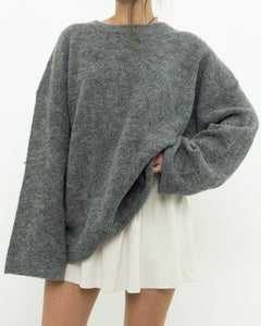 LINDEX x Heathered Grey Wool, Mohair Knit Sweater (XS-L)