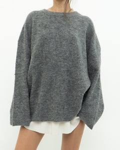 LINDEX x Heathered Grey Wool, Mohair Knit Sweater (XS-L)