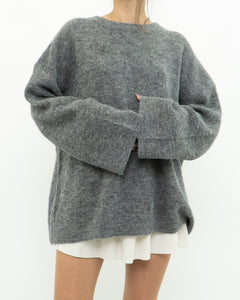 LINDEX x Heathered Grey Wool, Mohair Knit Sweater (XS-L)