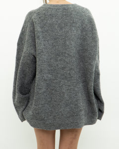 LINDEX x Heathered Grey Wool, Mohair Knit Sweater (XS-L)