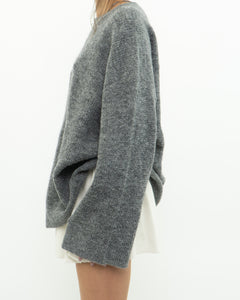 LINDEX x Heathered Grey Wool, Mohair Knit Sweater (XS-L)