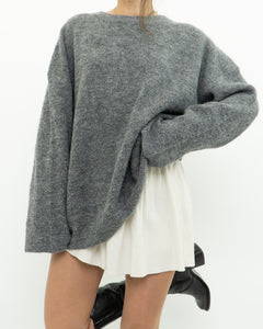 LINDEX x Heathered Grey Wool, Mohair Knit Sweater (XS-L)