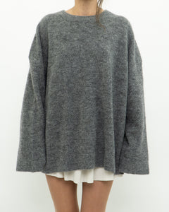 LINDEX x Heathered Grey Wool, Mohair Knit Sweater (XS-L)