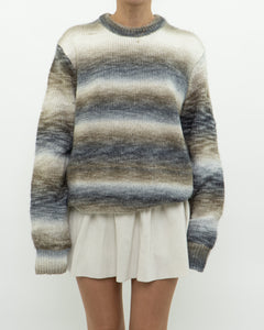 PERRY ELLIS x Striped Knit Sweater (XS-L)