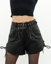 Load image into Gallery viewer, SELF PORTRAIT x Black Faux Leather Booty Shorts (XS, S)