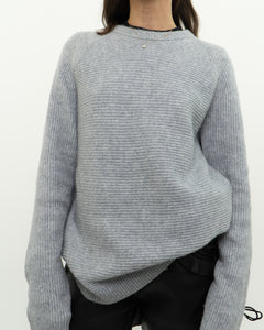 REISS x Grey, Blue Soft Wool-Blend Knit Sweater (S-L)