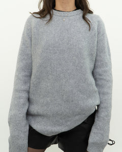 REISS x Grey, Blue Soft Wool-Blend Knit Sweater (S-L)