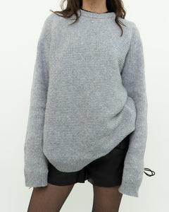 REISS x Grey, Blue Soft Wool-Blend Knit Sweater (S-L)