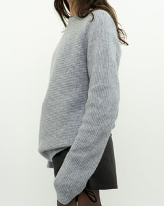 REISS x Grey, Blue Soft Wool-Blend Knit Sweater (S-L)