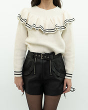 Load image into Gallery viewer, SELF PORTRAIT x Cream Knit Cotton-Blend Cropped Sweater (XS, S)