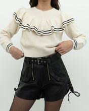 Load image into Gallery viewer, SELF PORTRAIT x Cream Knit Cotton-Blend Cropped Sweater (XS, S)