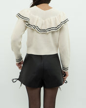 Load image into Gallery viewer, SELF PORTRAIT x Cream Knit Cotton-Blend Cropped Sweater (XS, S)