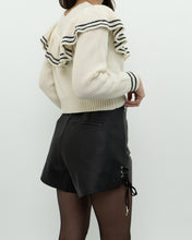 Load image into Gallery viewer, SELF PORTRAIT x Cream Knit Cotton-Blend Cropped Sweater (XS, S)