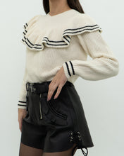 Load image into Gallery viewer, SELF PORTRAIT x Cream Knit Cotton-Blend Cropped Sweater (XS, S)