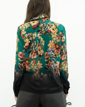 Load image into Gallery viewer, ALICE + OLIVIA x Teal Floral Pure Silk Blouse (XS, S)