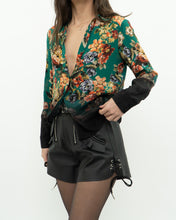 Load image into Gallery viewer, ALICE + OLIVIA x Teal Floral Pure Silk Blouse (XS, S)