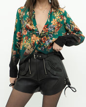 Load image into Gallery viewer, ALICE + OLIVIA x Teal Floral Pure Silk Blouse (XS, S)