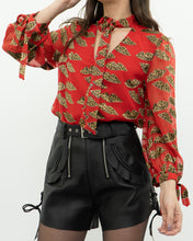 Load image into Gallery viewer, DONALD x ALICE + OLIVIA x Red Leopared Silk Patterned Blouse (XS-M)