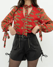 Load image into Gallery viewer, DONALD x ALICE + OLIVIA x Red Leopared Silk Patterned Blouse (XS-M)