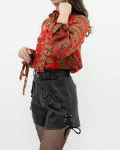 Load image into Gallery viewer, DONALD x ALICE + OLIVIA x Red Leopared Silk Patterned Blouse (XS-M)