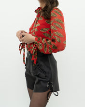 Load image into Gallery viewer, DONALD x ALICE + OLIVIA x Red Leopared Silk Patterned Blouse (XS-M)