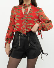 Load image into Gallery viewer, DONALD x ALICE + OLIVIA x Red Leopared Silk Patterned Blouse (XS-M)