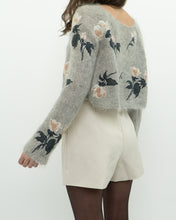 Load image into Gallery viewer, SNIDEL x Grey Floral Embroidered Mohair Sweater (XS-M)