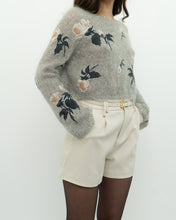 Load image into Gallery viewer, SNIDEL x Grey Floral Embroidered Mohair Sweater (XS-M)