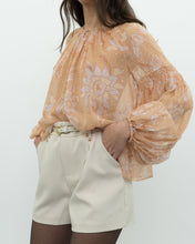 Load image into Gallery viewer, ULLA JOHNSON x Peach Patterned Silk Blouse (XS-M)