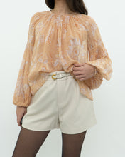 Load image into Gallery viewer, ULLA JOHNSON x Peach Patterned Silk Blouse (XS-M)