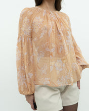 Load image into Gallery viewer, ULLA JOHNSON x Peach Patterned Silk Blouse (XS-M)