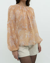 Load image into Gallery viewer, ULLA JOHNSON x Peach Patterned Silk Blouse (XS-M)