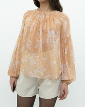 Load image into Gallery viewer, ULLA JOHNSON x Peach Patterned Silk Blouse (XS-M)