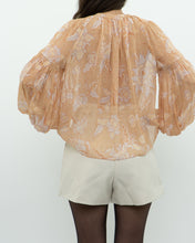 Load image into Gallery viewer, ULLA JOHNSON x Peach Patterned Silk Blouse (XS-M)