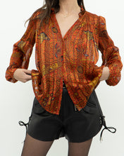 Load image into Gallery viewer, ba&amp;sh x Orange Silk Patterned Blouse (XS-M)