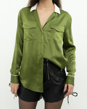 Load image into Gallery viewer, EQUIPMENT x Green, White Pure Silk Blouse (XS, S)