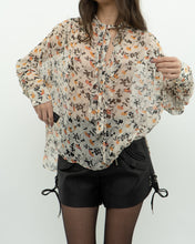 Load image into Gallery viewer, JOIE x Cream Floral Frilly Silk Blouse (XS-M)