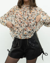 Load image into Gallery viewer, JOIE x Cream Floral Frilly Silk Blouse (XS-M)